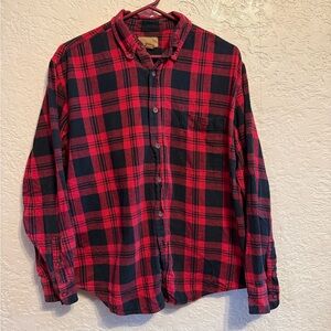 Faded Glory Red and Black Plaid Men's Shirt